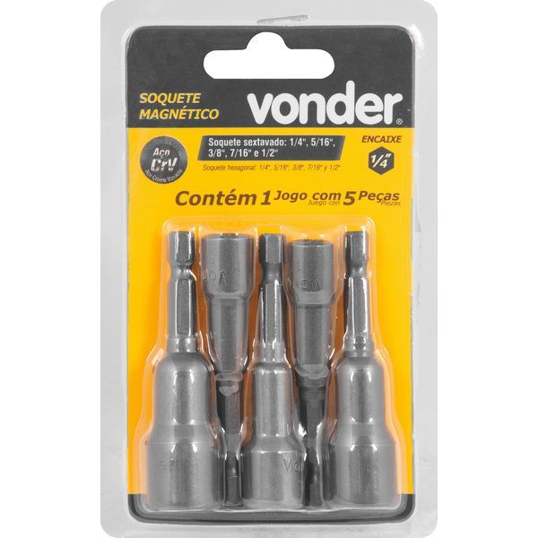 Jogo Soquete Magnetico Polegada 5 Peças Vonder em Oferta na Shopee
