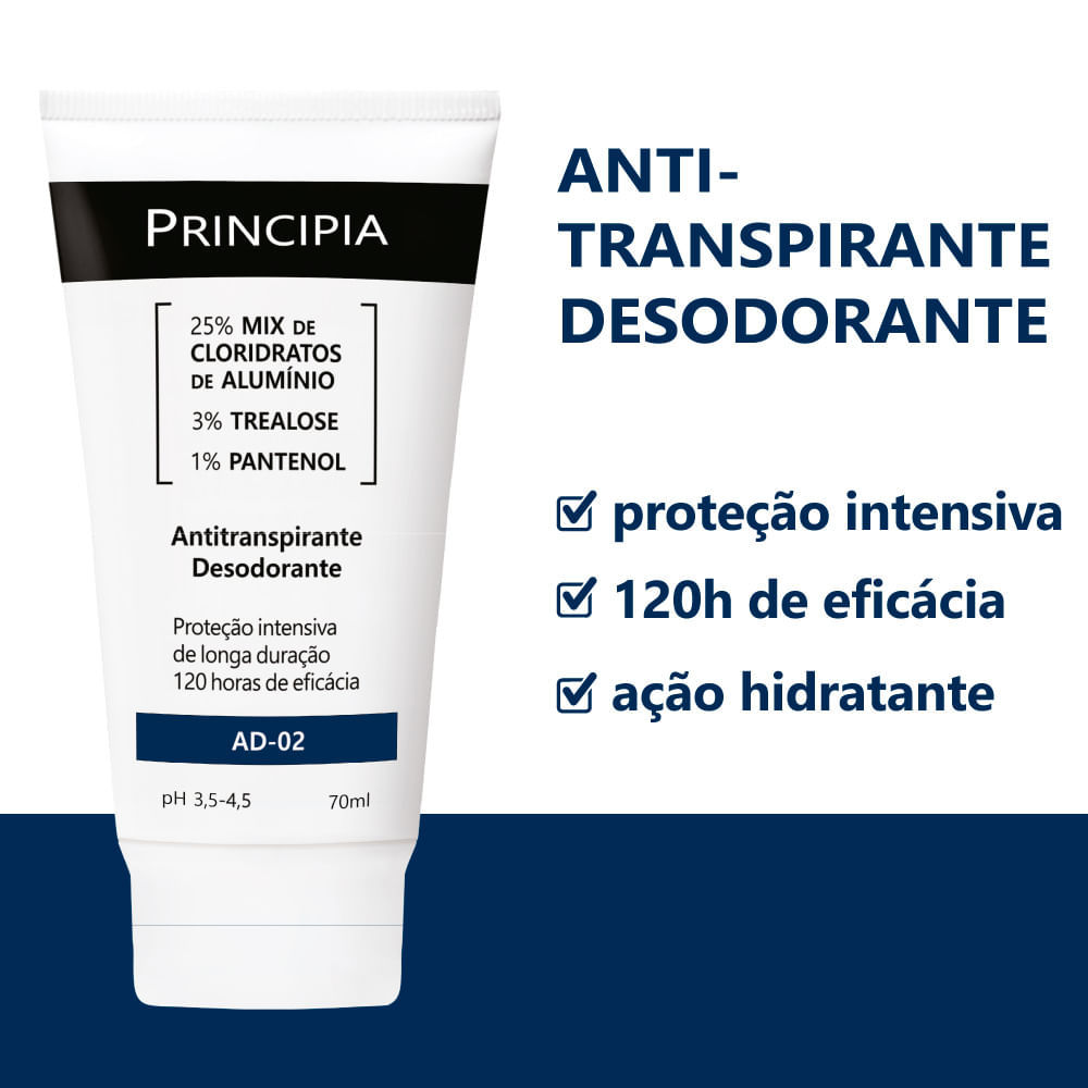 Detalhes do Antitranspirante Desodorante Principia AD-02 70ml