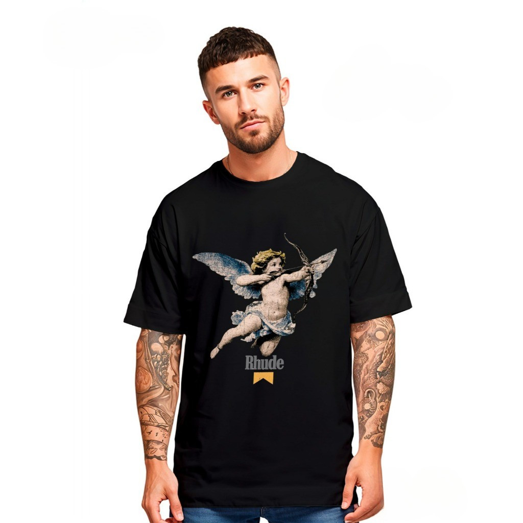[Camiseta Premium em Algodão Puro]CC Camiseta Oversized Streetwear Premium Angel Rhude Anjo Dtf Ref3234
