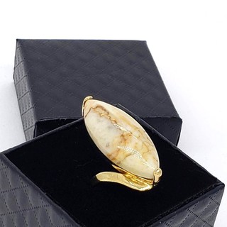 Anel Pedra Navete Banho De Ouro 18k 2213