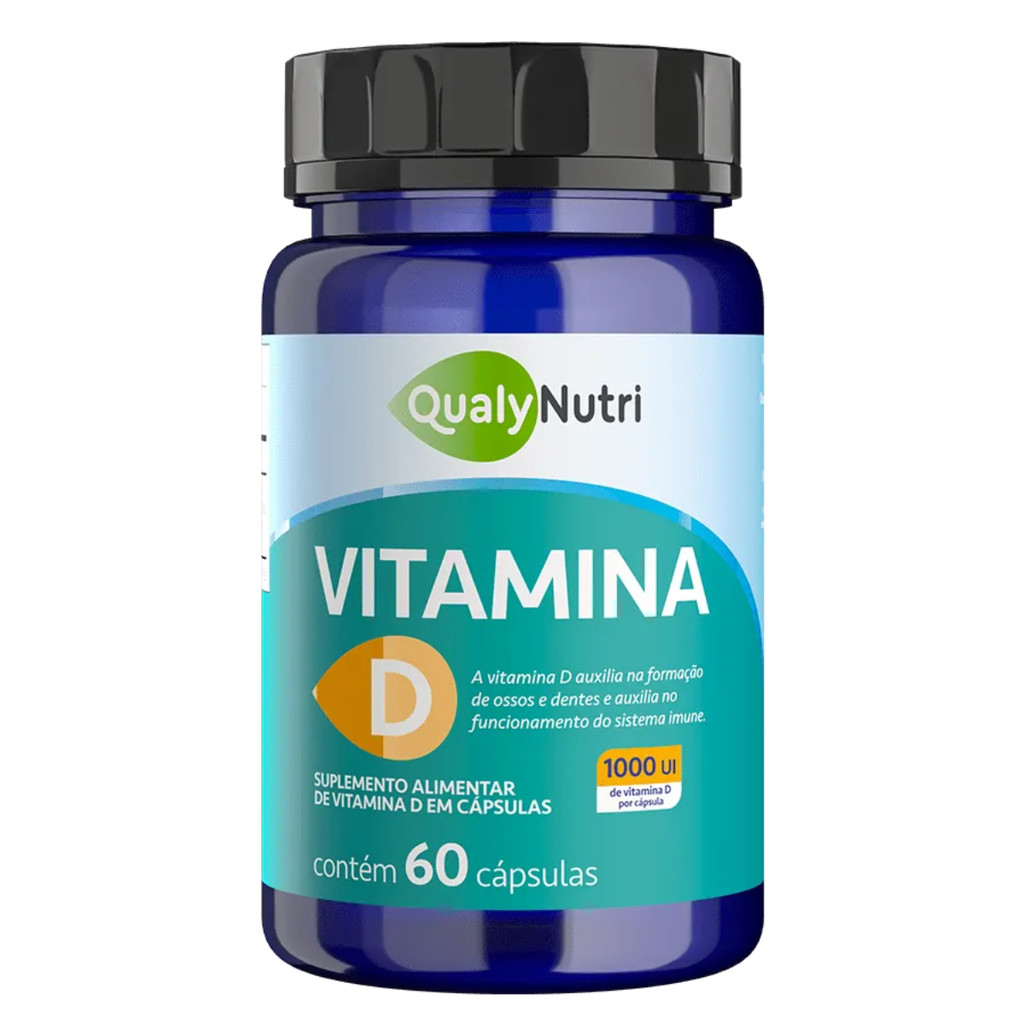 Vitamina D QualyNutri 60 Cápsulas 250mg Suplemento Imunidade Saúde dos Ossos e Dentes Original