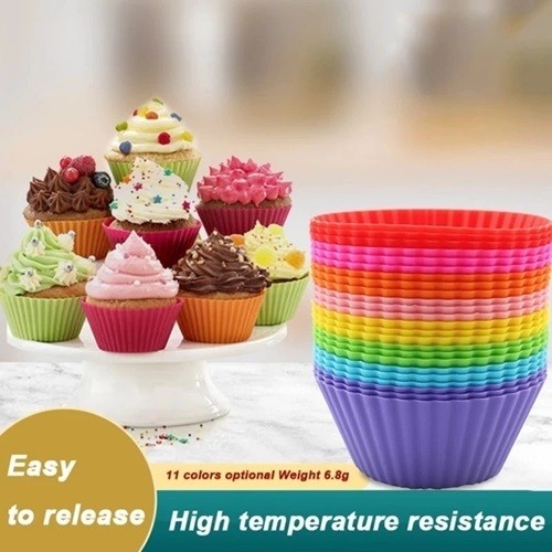 Imagem Kit 12/24/36 Forminhas Silicone Cupcake Air Fryer Forno Empadinha Reutilizável