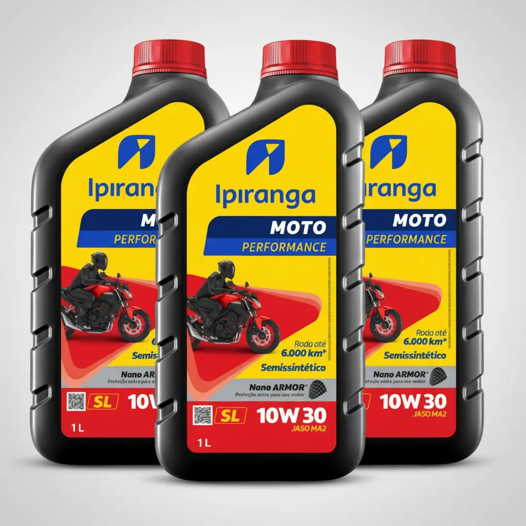 Kit 3 Óleo Motor Moto Ipiranga 10w30 4t Jaso Ma2 1L