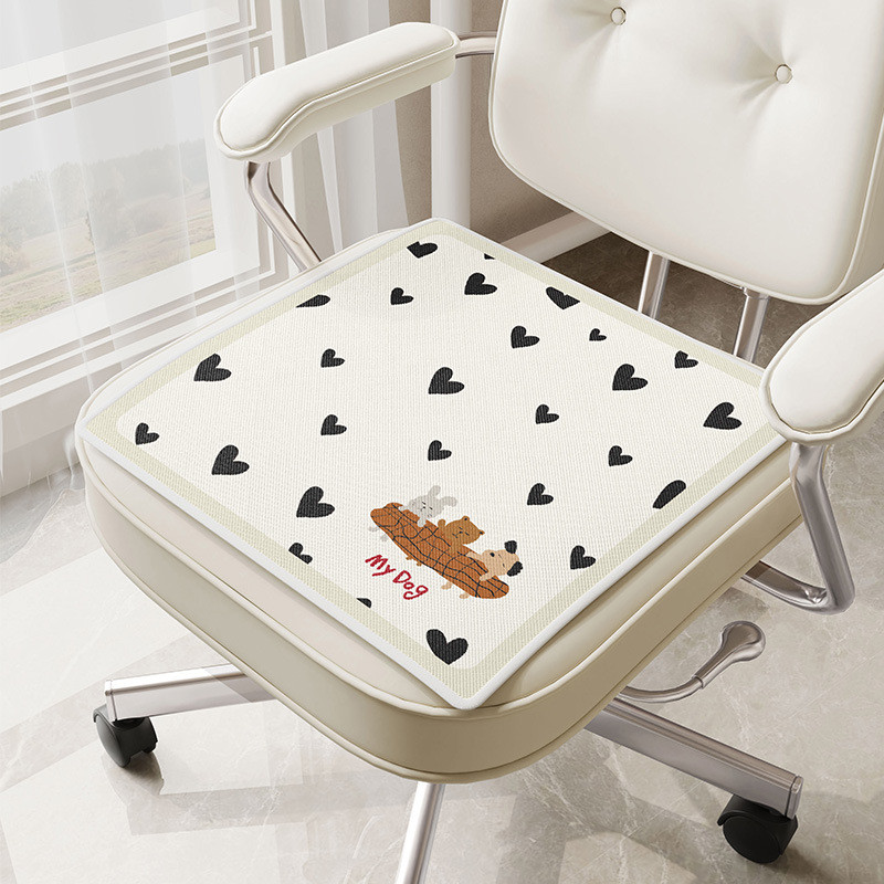 Almofada de assento em seda gelada, almofada respirável e refrescante para os glúteos, tapete para cadeira, almofada de 