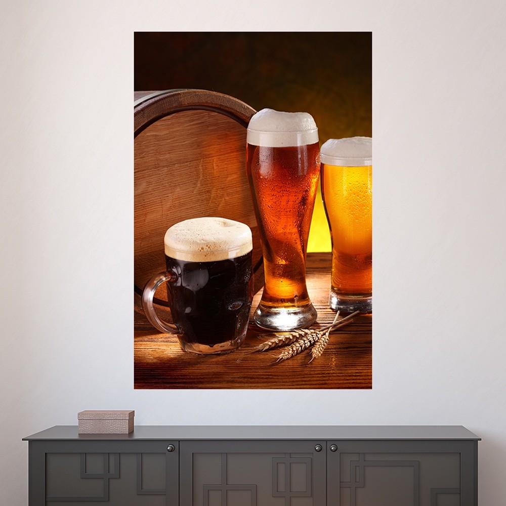 Painel Adesivo Decorativo de Parede Cerveja Bar Beer Casa Sala Quarto - 1495pn