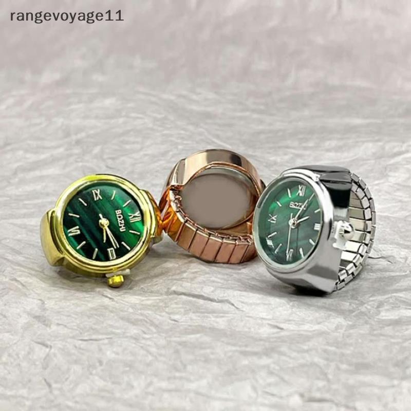 [Range11] Anel De Relógio De Dedo Movimento Criativo Acessórios De Moda Vintage Alloy Shell Quartzo Masculino Joias Femi
