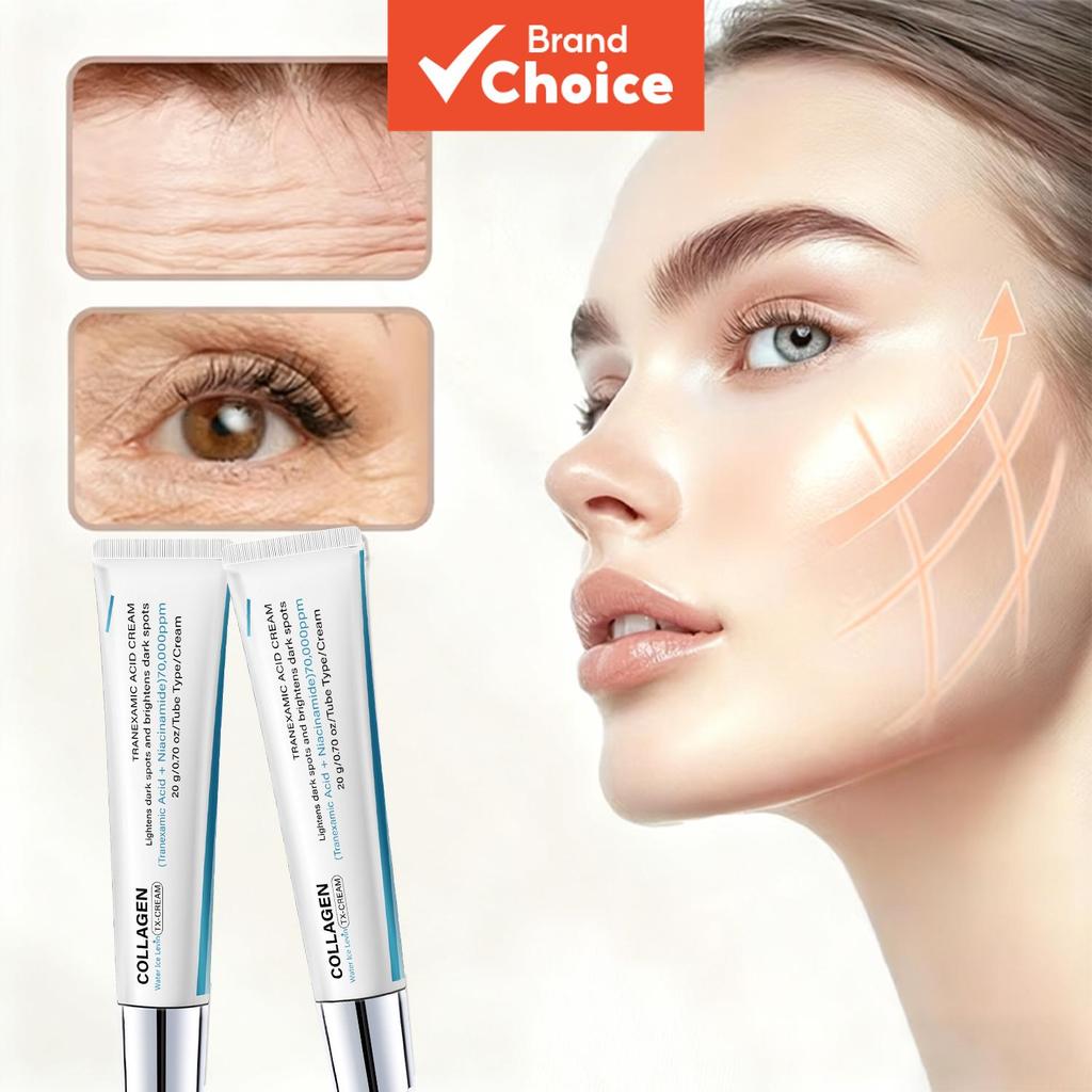 Creme Facial Iluminador Multifuncional De Colágeno | Ácido Tranexâmico + Niacinamida , Manteiga De Karité Pura Hidratant