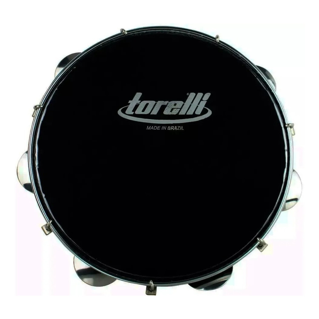 Pandeiro 10 Polegadas Torelli Injetado Tp301 Pele Preto Black Percussão