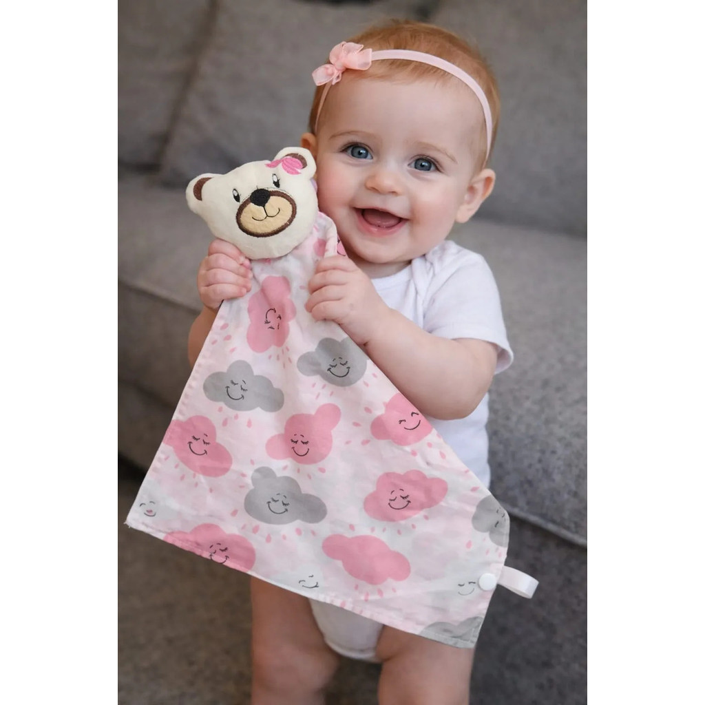 Naninha Com Bichinho Bordado + Prendedor De Chupeta Ursa Ursa Nuvem