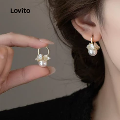 Lovito Brincos Casuais Com Textura Estilo Coreano LFA108104