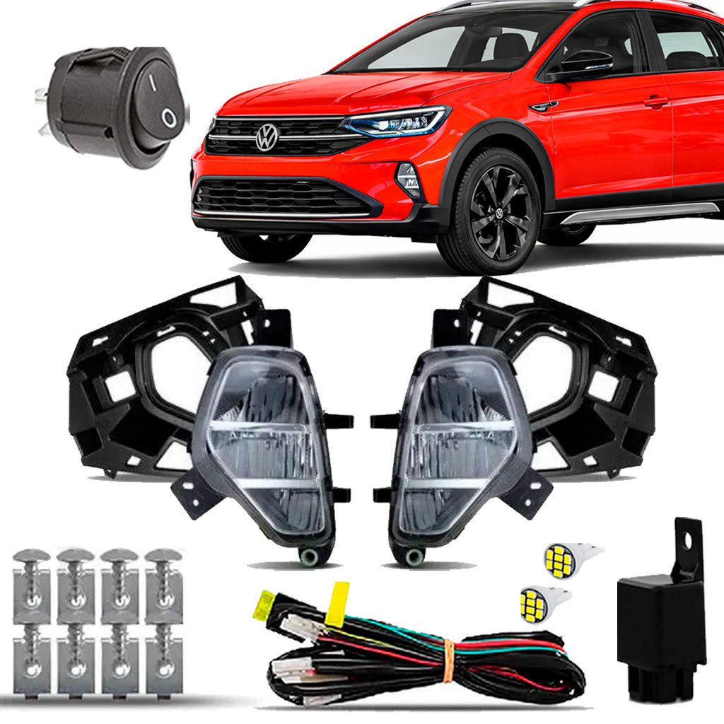 Kit Farol Milha Farolete Auxiliar Cibie Neblina Completo Nivus 2020 2021 2022 2023 2024 2025 Full Led em Oferta na Shopee
