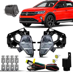 Kit Farol Milha Farolete Auxiliar Cibie Neblina Completo Nivus 2020 2021 2022 2023 2024 2025 Full Led