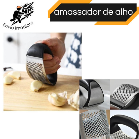 Espremedor Amassador Triturador De Alho Inox Manual Cozinha Achadinhos da Shoppe Casa Baratinho