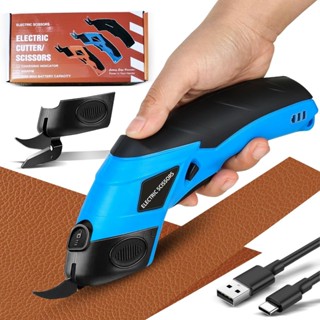 Tesoura Elétrica Multifuncional Corte Tecidos Couro Papel e Plástico Rapidamente Recarregável 400RPM em Oferta na Shopee
