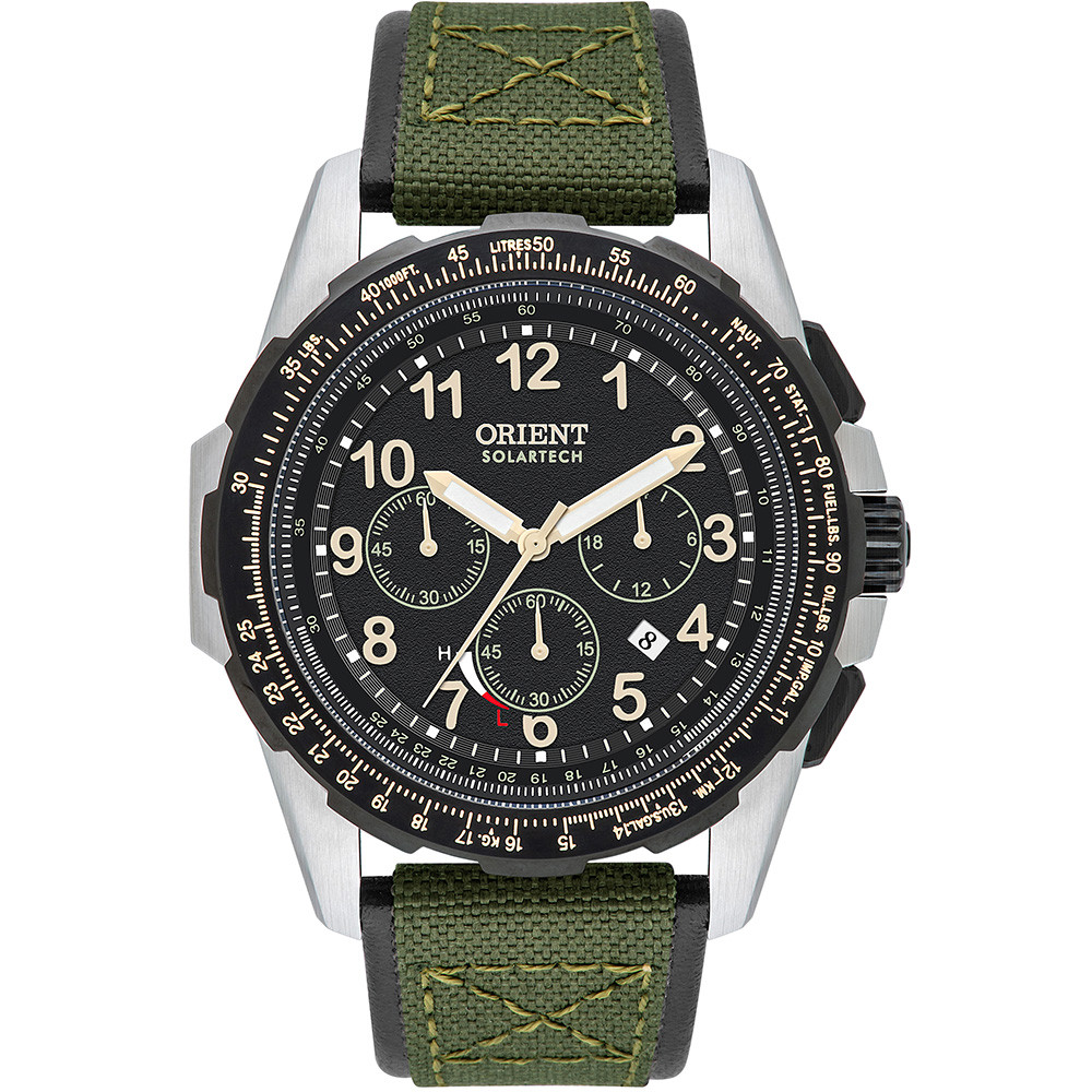 Relógio Orient St Elite Air Solartech Cronógrafo MBSNC007-P2EX