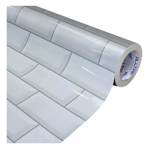 Vinil Decorativo Premium Branco Brilho Metrô 1,22 Alltak 1 Metro