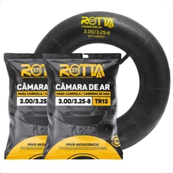 Kit 2 Câmara Ar Carrinho Mão Industrial 3.00/3.25-8 Rotta