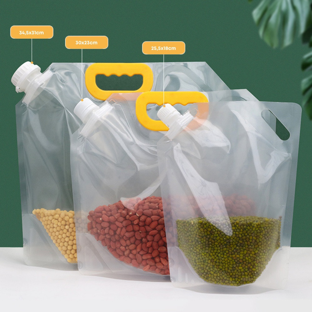 Kit 5 Sacos Para Armazenamento de Alimentos e Grãos para Cozinha AS UTILIDADES