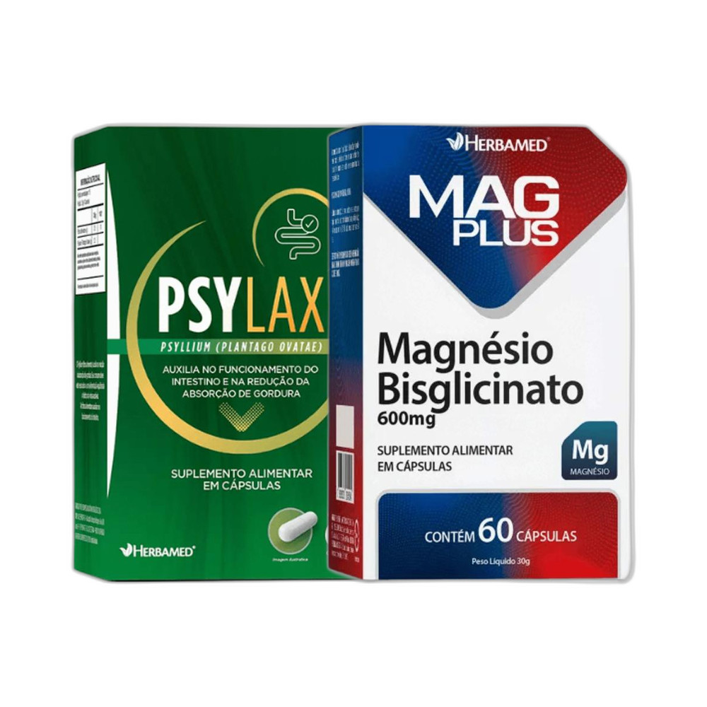 Kit Psylax 60 + Magnésio Bisglicinato 60 - HERBAMED