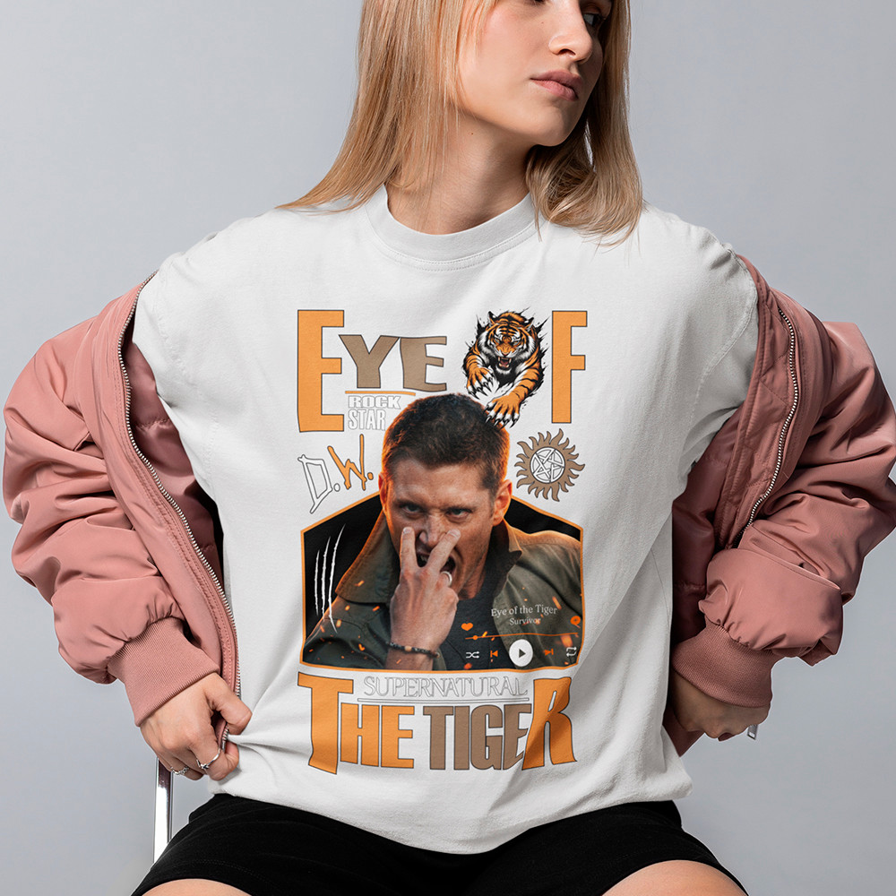 Camisa Rock Dean Winchester Eye Of The Tiger Camiseta Supernatural Blusa Algodão Premium