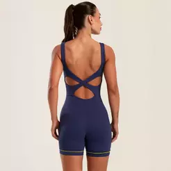 Macaquinho Radiant Azul Dusk Com Bojo e Estampa Emborrachada