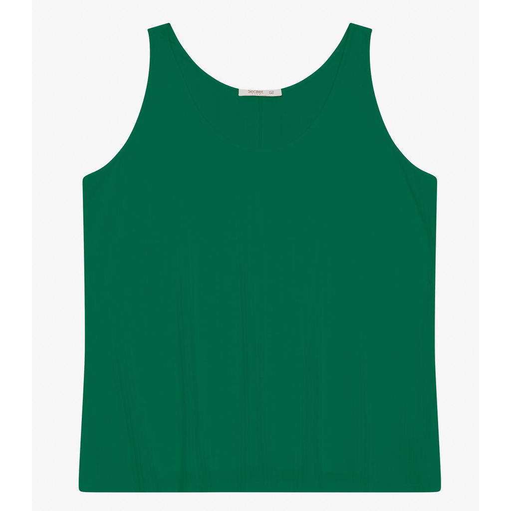 Regata Plus Size Em Ribana Canelada Secret Glam Verde em Oferta na Shopee