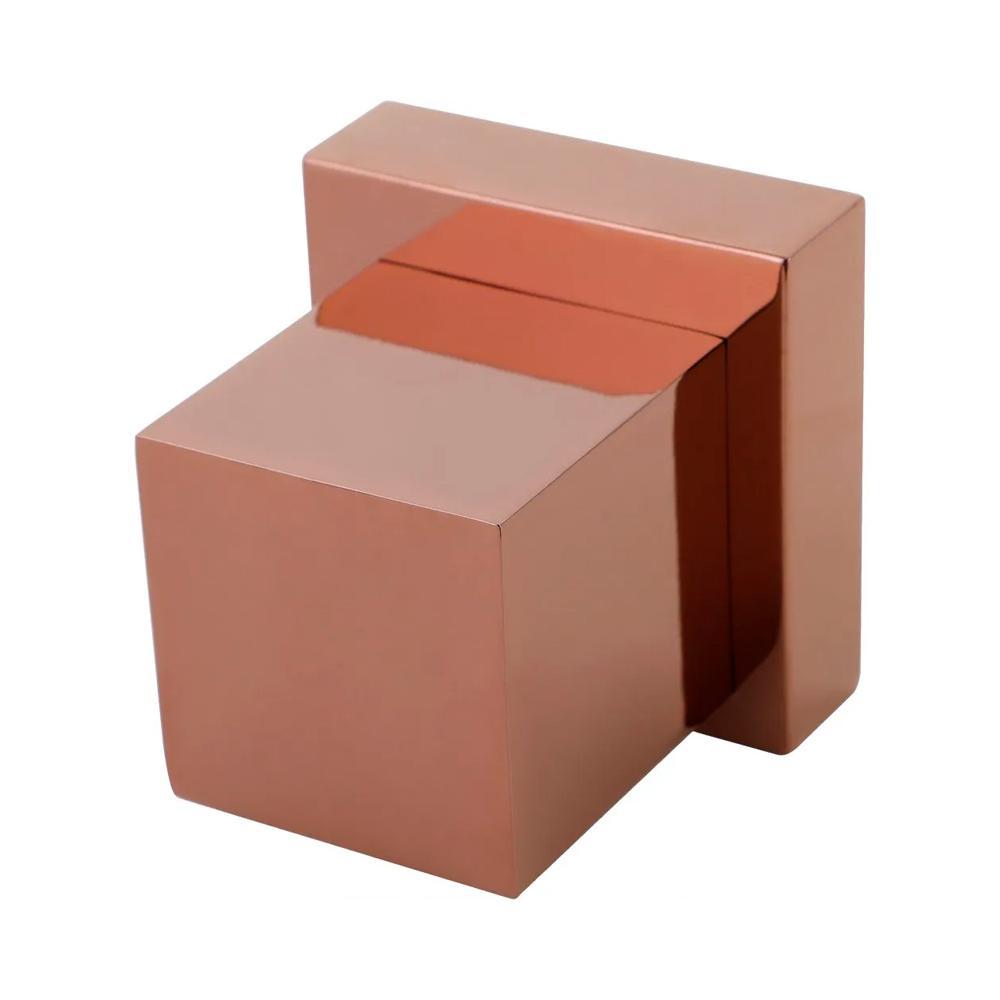 Acabamento De Registro Em Metal Quadrado Mearim Pingoo - Dourado Rose
