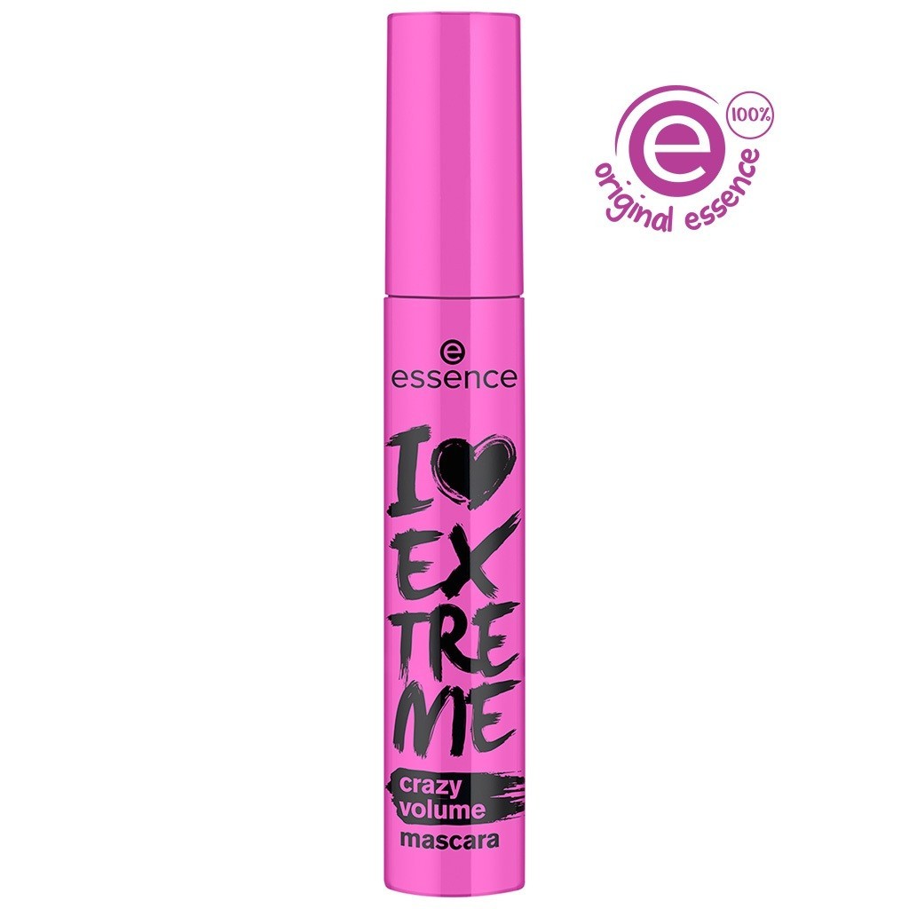 Máscara de Cílios Essence I Love Extreme Crazy Volume Rosa Efeito Postiços Longa Duração