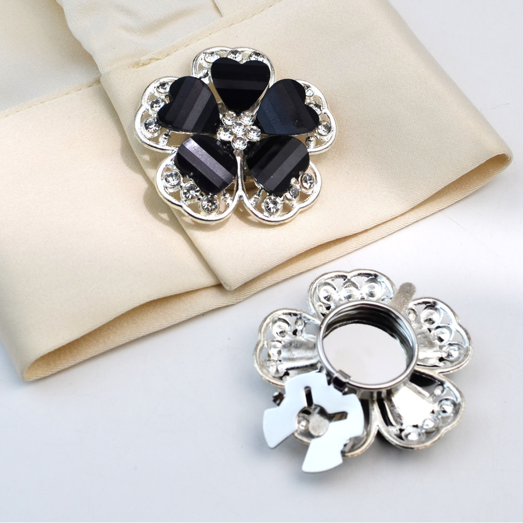 ((capa de botão) DIY Multifuncional Pérola Strass capa de botão Broche de liga Suporte inferior Acessórios de roupas Cam