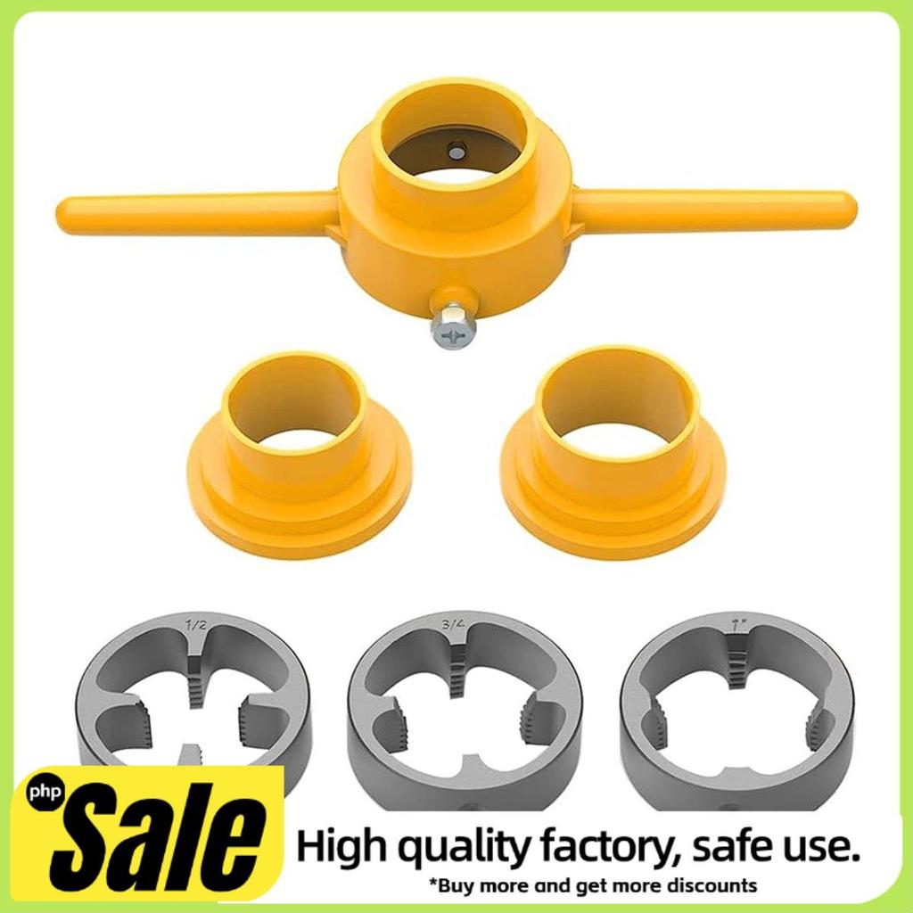 6 Pçs PVC Thread Maker Ferramenta Tubo Threader Kit De Ferramentas Encanamento Redondo Morrer Conjunto Com 3 Dados 1/2 P