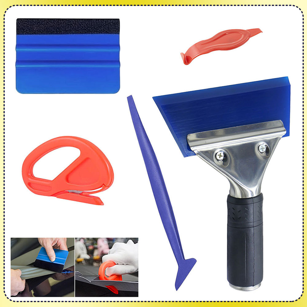 5 peças Ferramenta para instalação de película protetora para janelas de automóveis raspador de borracha Kit 5 peças