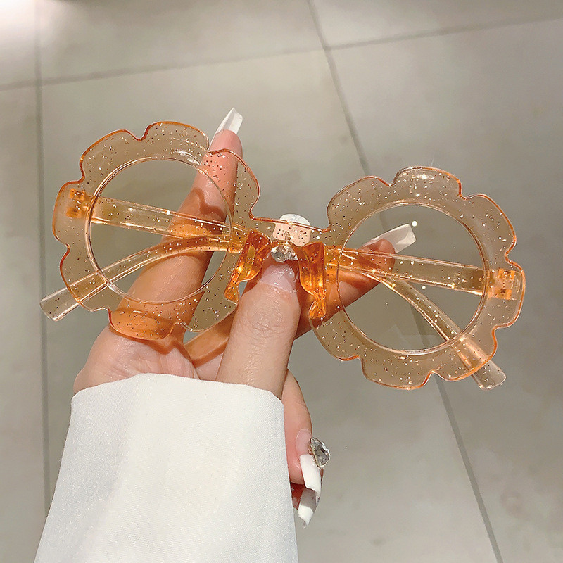 Óculos de Sol Vintage para Crianças, Óculos de Sol Redondos com Estampa de Flor, Óculos de Sol Esportivos UV400 para Beb