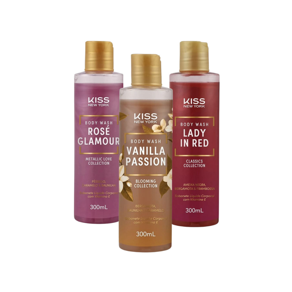 Sabonete Líquido Corporal Limpeza Suave, Espuma Cremosa e Perfume - Kiss New York