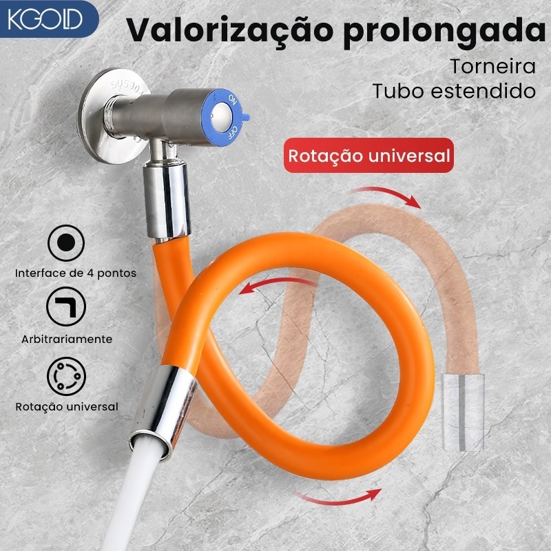Mangueira Flexível de Silicone Extensora de Torneira 20/30/50 cm+Conector de tubo de água