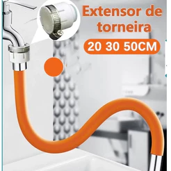 Mangueira Flexível de Silicone Extensora de Torneira 20/30/50 cm+Conector de tubo de água