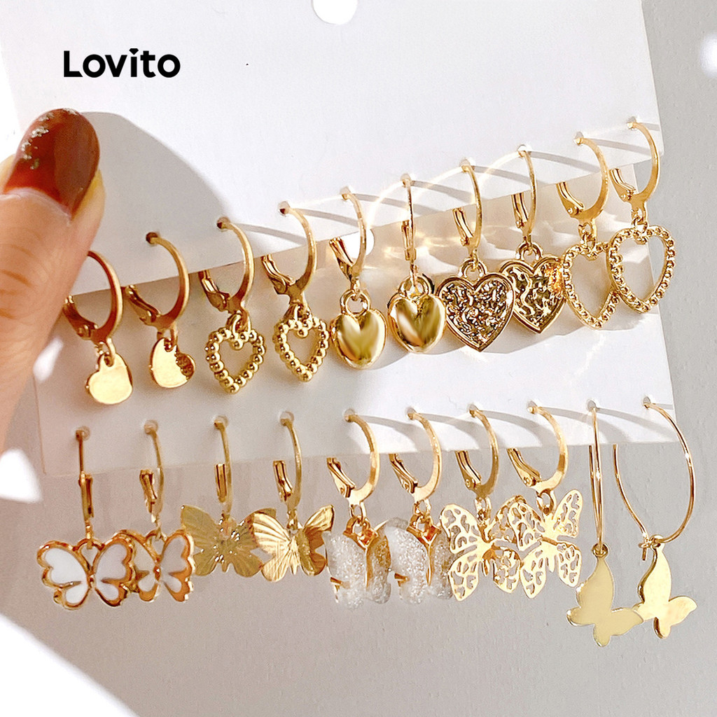 Lovito  Brincos Borboleta Casuais LFA108300 em Oferta na Shopee
