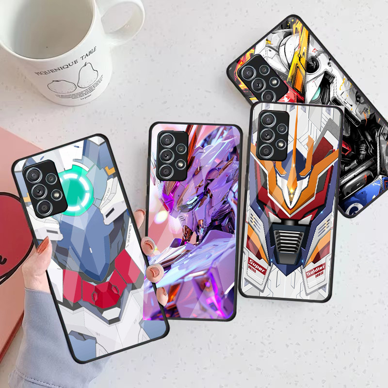 gundam 16 Capa De Telefone De Vidro Para Samsung Galaxy A16 A15 A25 A35 A55 A53 A54 A34 A14 A32 A52 4G 5G A56 A54
