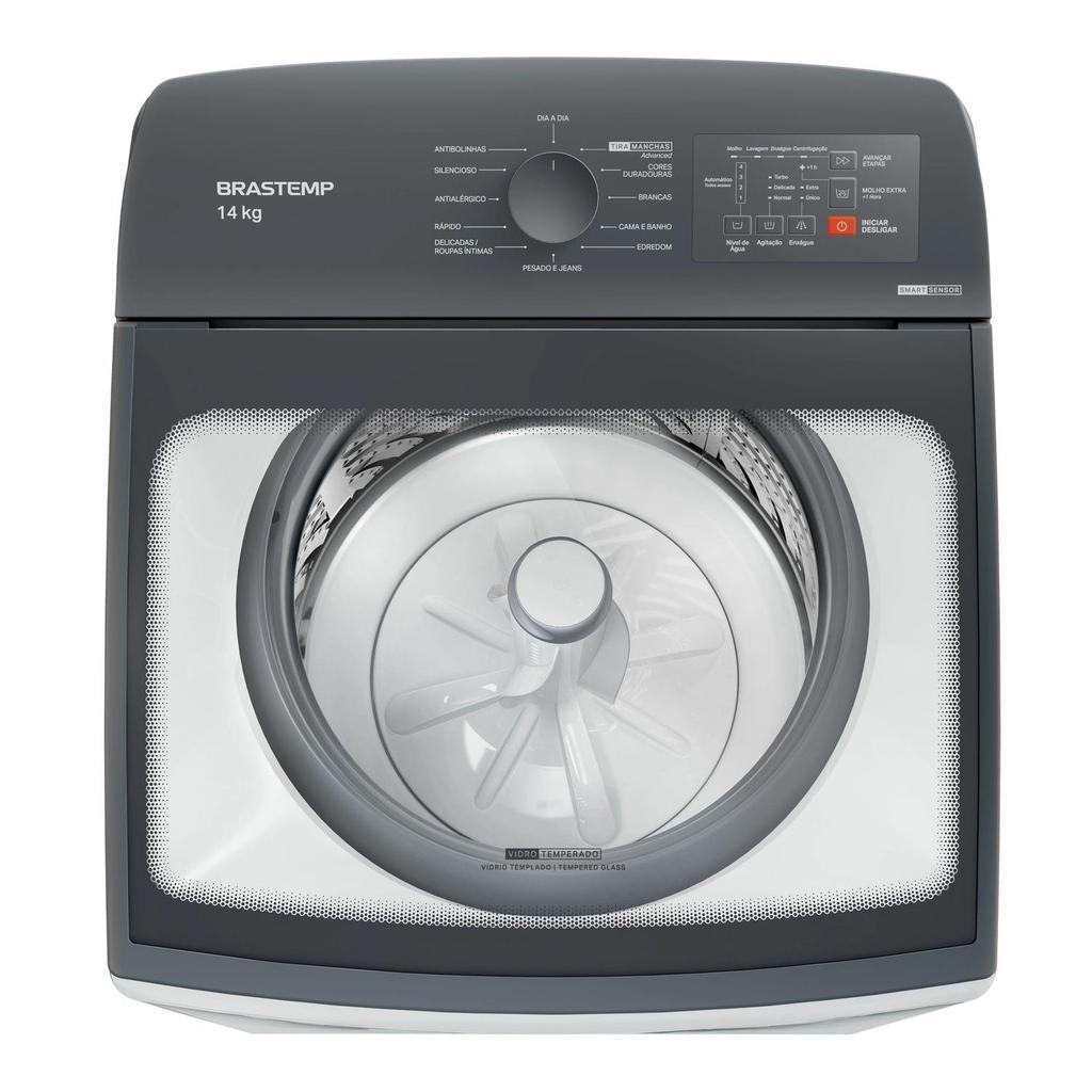Detalhes do Máquina de Lavar Brastemp 14Kg Branca com Ciclo Tira Manchas Advanced e Smart Sensor - BWK14BB