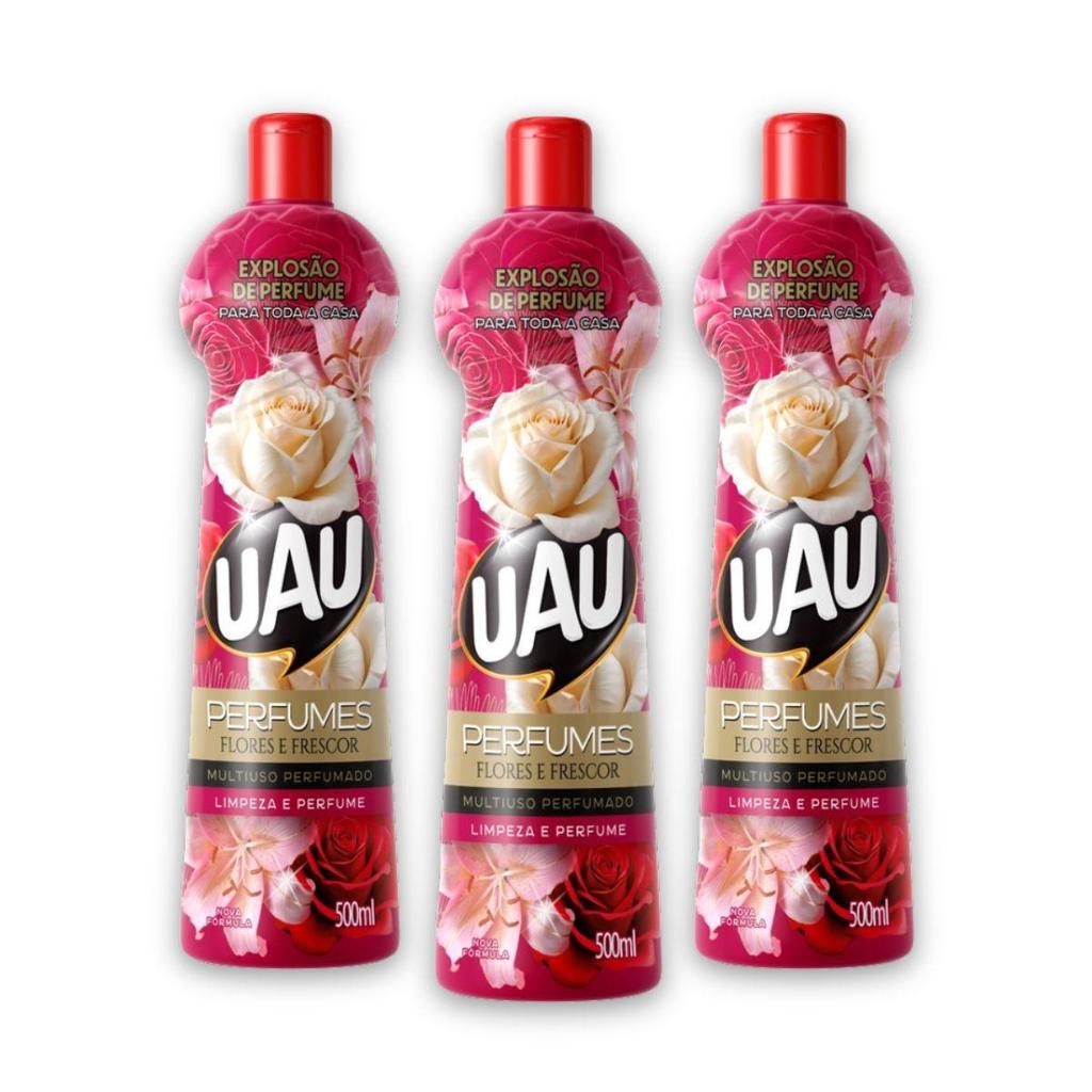 Kit 3un Multiuso 500ml UAU Flores e Frescor em Oferta na Shopee