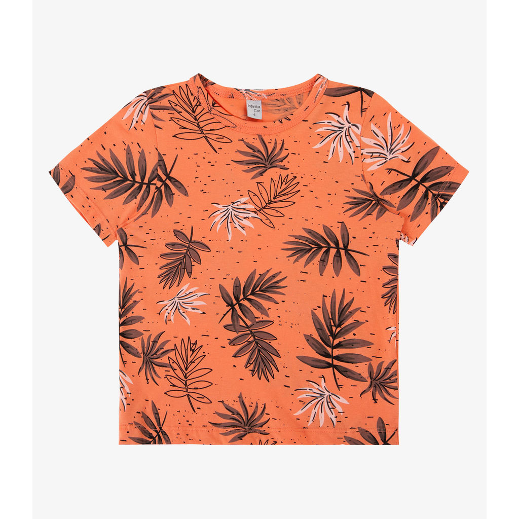 Detalhes do Camiseta Infantil Masculina Infinita Cor Laranja