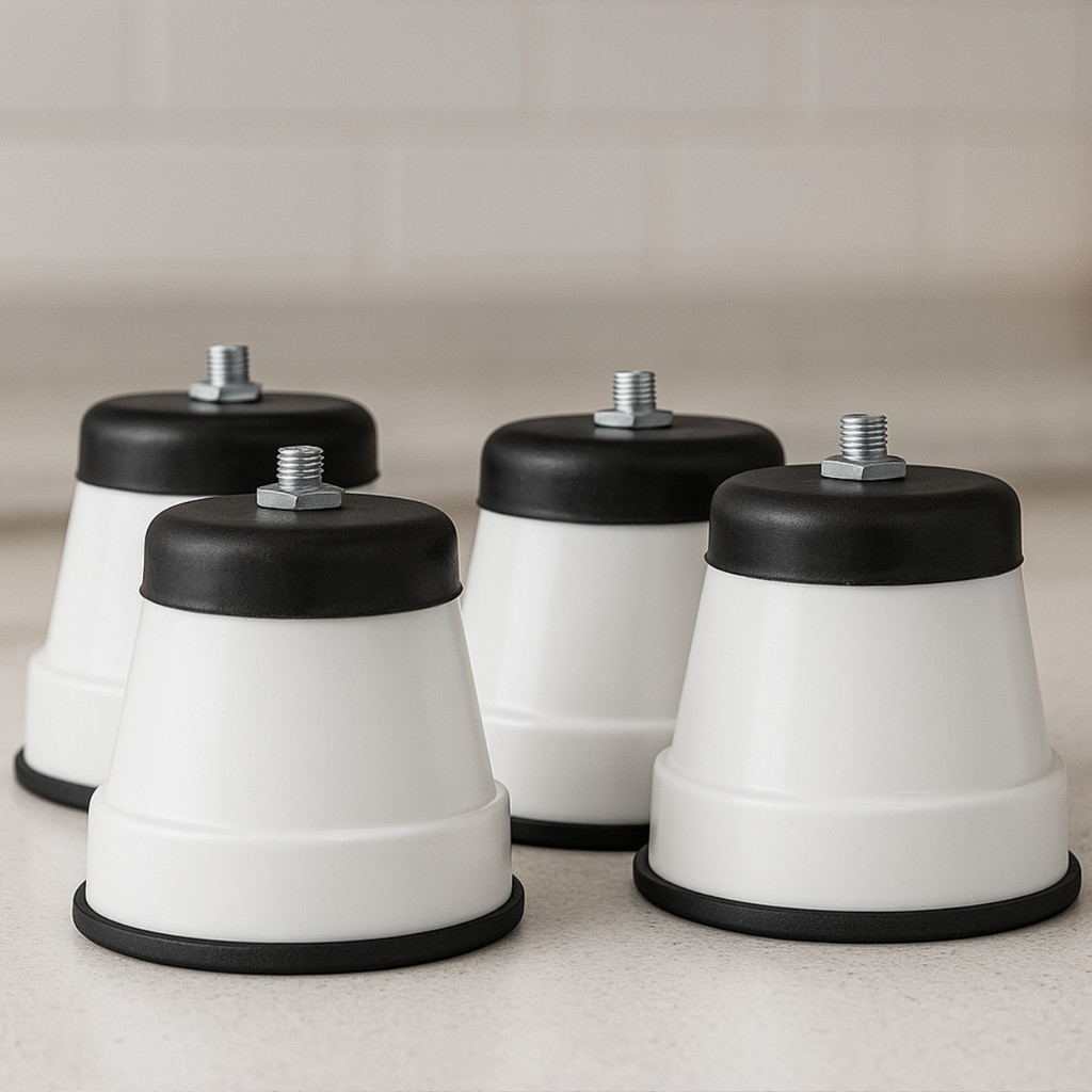 Pés com Rodinha Para Geladeira Jogo 4 Universal Ajustável