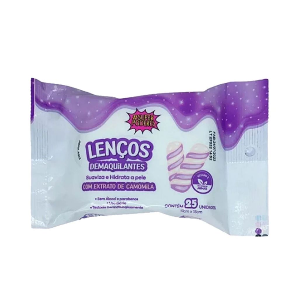 Lenços demaquilante marshmallow - Super Poderes