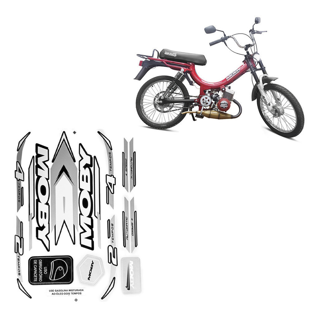 Kit Adesivo Mobilete Bikelete bike motorizada e Moby 2 e 4 Tempos