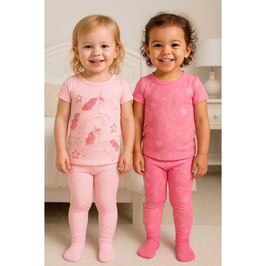 KIT PIJAMA 4 PEÇAS UNICÓRNIO CARTER'S MENINA MANGA CURTA