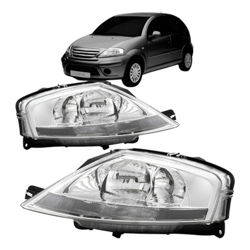 Farol C3 2003 2004 2005 2006 2007 2008 A 2012 Manual Cromado