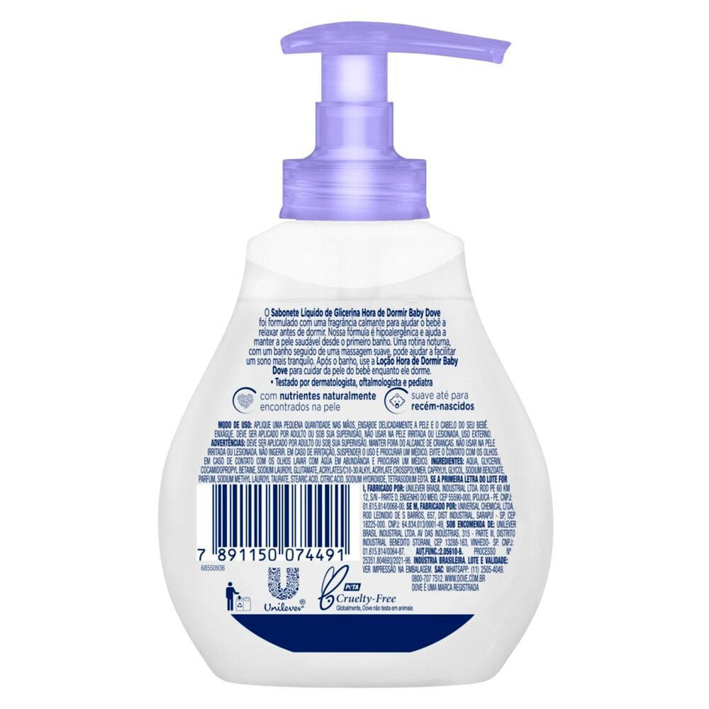 Detalhes do Sabonete Líquido Dove Baby Hora de Dormir 200ml