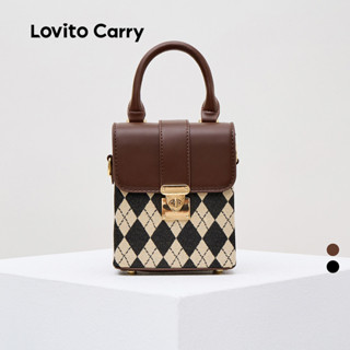(Lovito Carry) Bolsa de Ombro Pequena Casual com Padrão Argyle LFA57116 em Oferta na Shopee