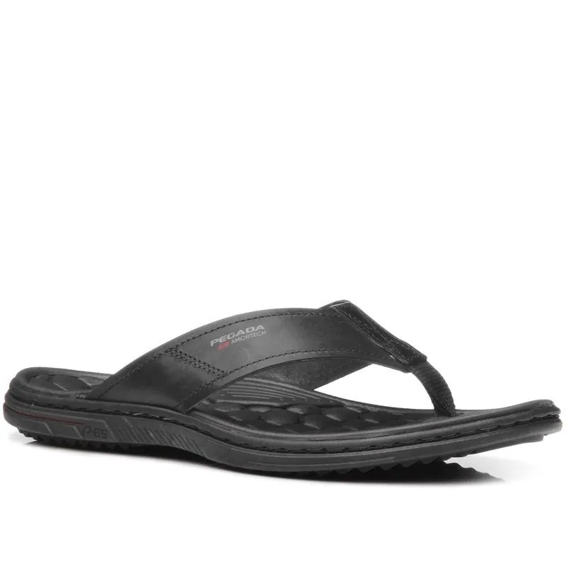 Chinelo Masculino Pegada Dedo Couro 533301 - Tamanhos Especiais