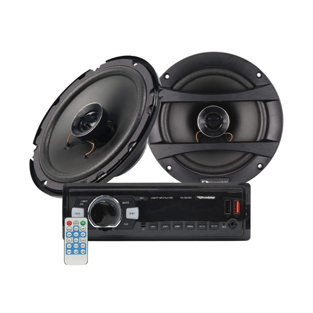 Kit Som Automotivo Roadstar RS2605BR ES + Alto-Falantes Nakamichi NSF623 6,5"