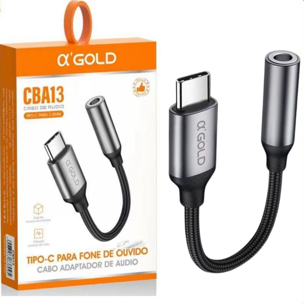 Cabo Adaptador Tipo C Usb-c Para Fone Ouvido P2 P3 3.5mm compativel com Samsung Xiaomi